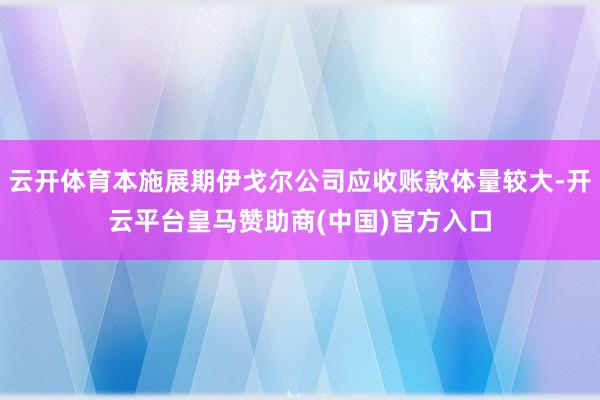 云开体育本施展期伊戈尔公司应收账款体量较大-开云平台皇马赞助商(中国)官方入口