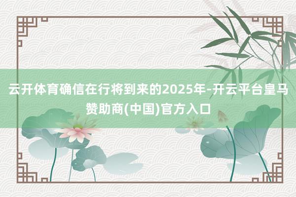 云开体育确信在行将到来的2025年-开云平台皇马赞助商(中国)官方入口